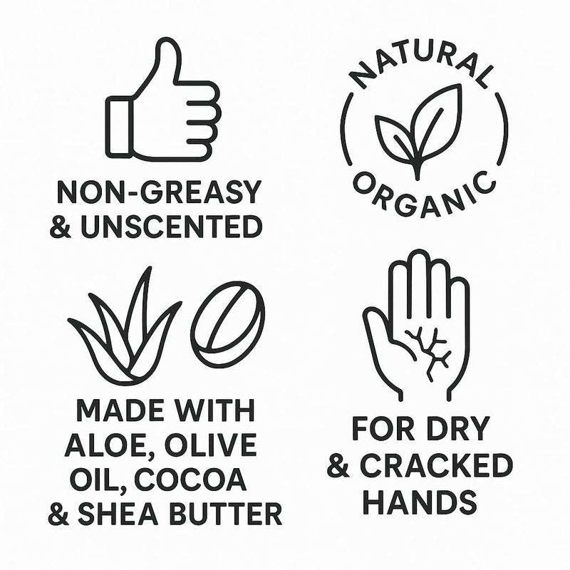 Farmhands Natural & Non-Greasy Hand Cream for Dry, Cracked Hands - No Added Fragrance, Fast-Absorbing with Clean & Organic Ingredients - Repairing Skincare - Aloe - 2oz Tin