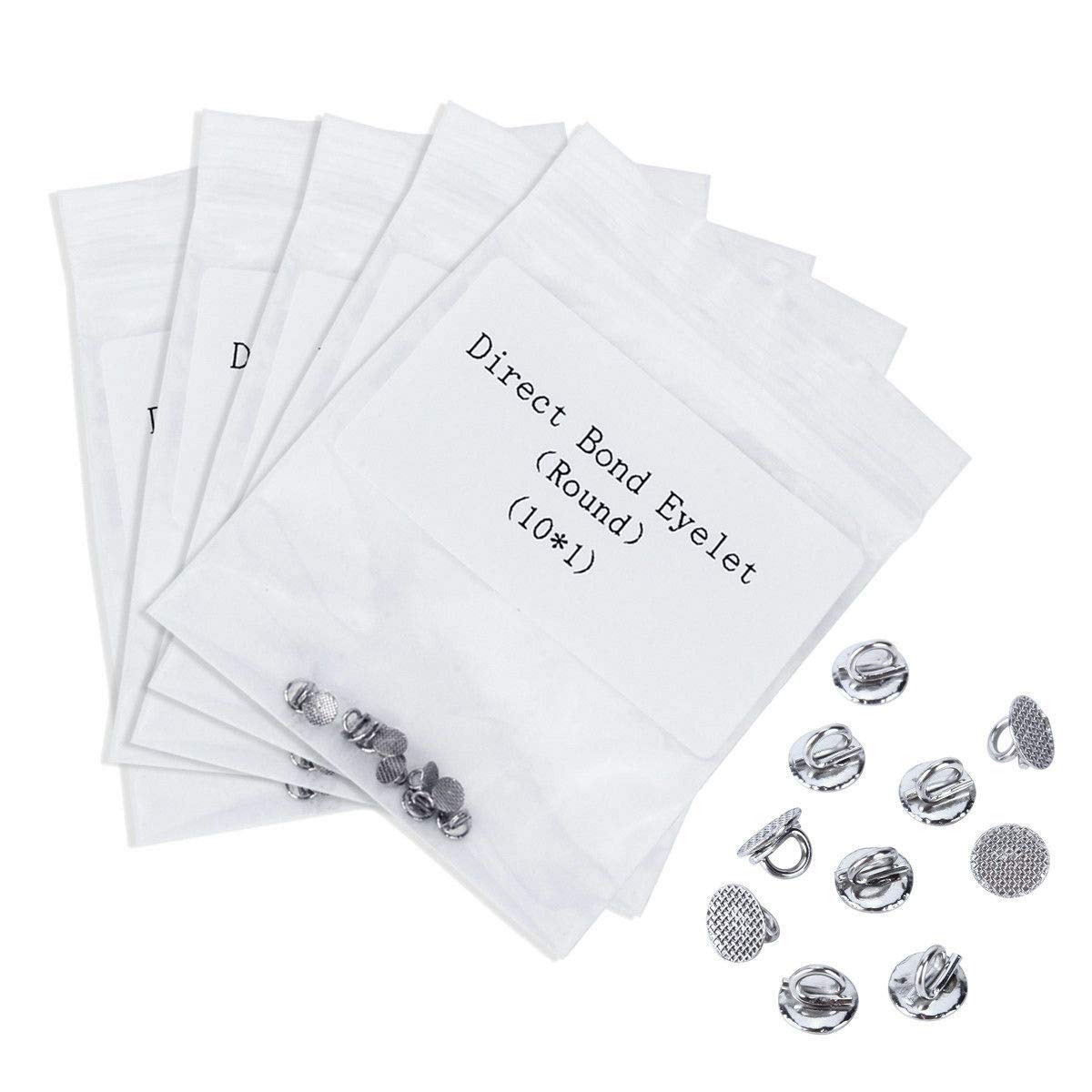 10 Packs Sino Dental Orthodontic Braces Brackets Lingual Buttons Bondable Round Base Eyelets -10pcs/pack (Bond Eyelets)