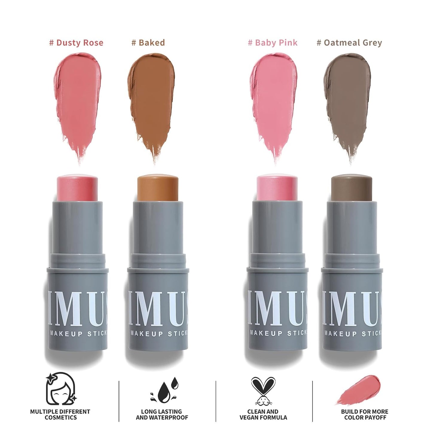 KIMUSE Cream Contour Stick Duo - 2-in-1 Blush & Bronzer for All Skin Tones | Lightweight, Waterproof, Highly Pigmented