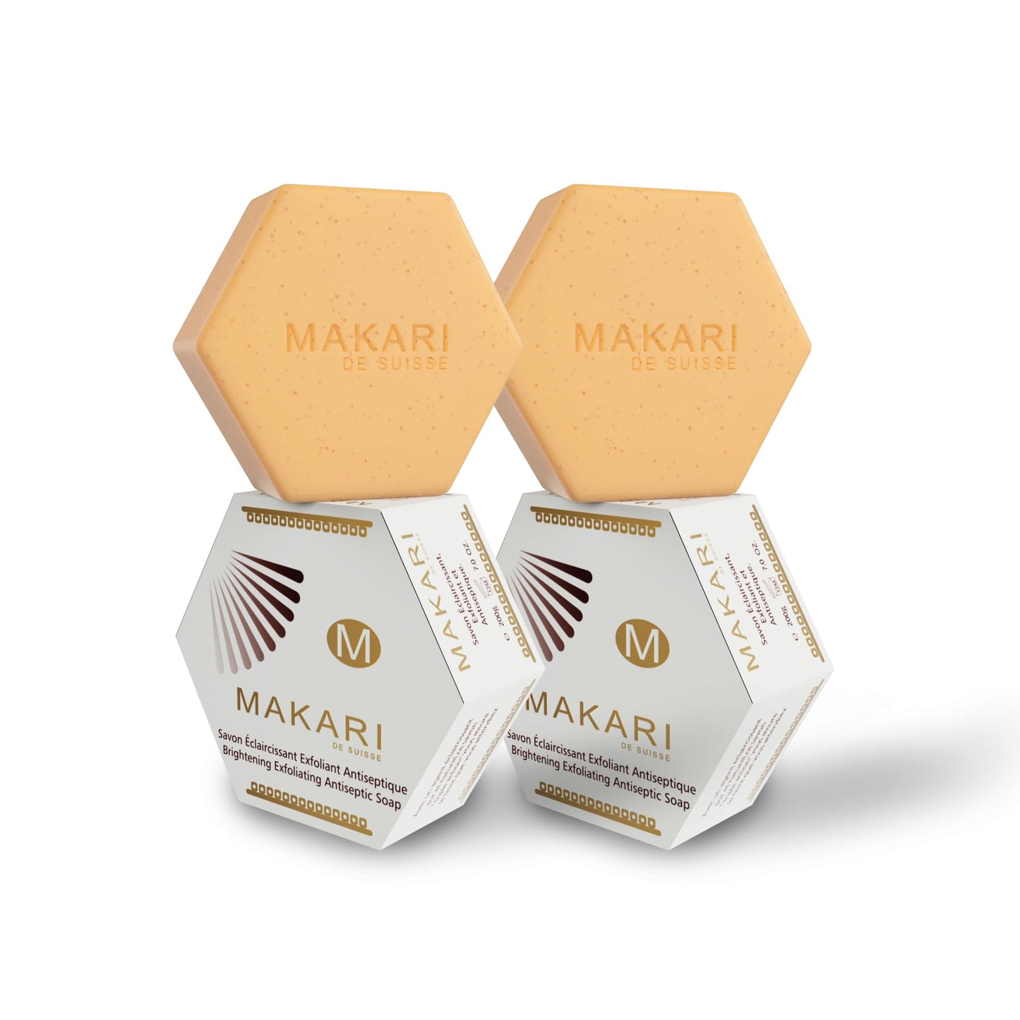 MAKARI Classic Exfoliating Antiseptic Soap 2-Pack (7 oz) | Helps Revitalize & Support Even-Looking Skin Tone | Detoxifies & Removes Impurities | For All Skin Types