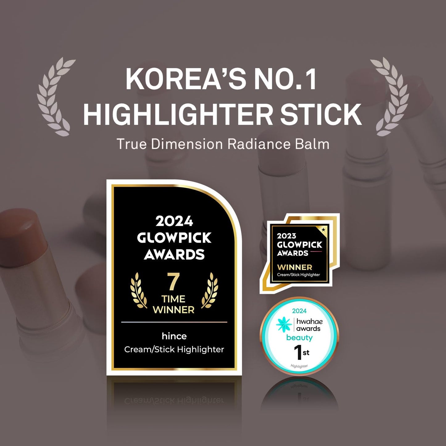 True Dimension Radiance Balm - Korean Glass Skin Highlighter & Blush | Natural Glowy Finish, 10g (Shelly Pink)