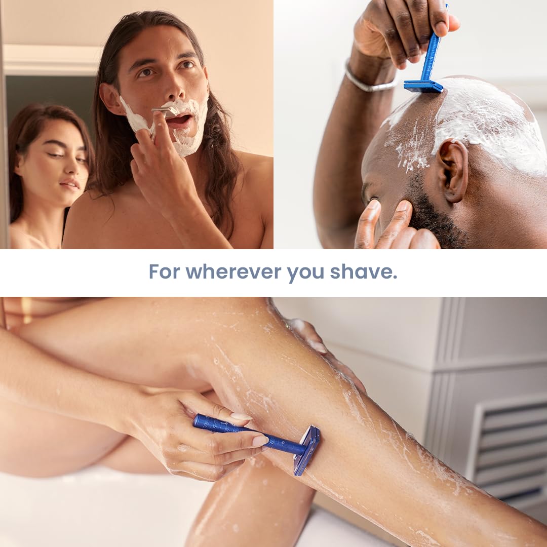 Henson Shaving Razor - Aluminum Double Edge Safety Razor with 5 Blades | 30° Precision Angle for Men & Women