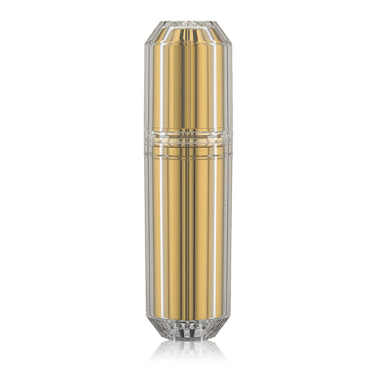 Travalo Bijoux Oval Perfume Atomizer - Leak-Proof and TSA Approved for Air Travel - Reusable Airtight Easy Fill Mini Pump Sprayer - Lightweight Portable - Crystal-Like Outer Shell - Gold 0.17oz