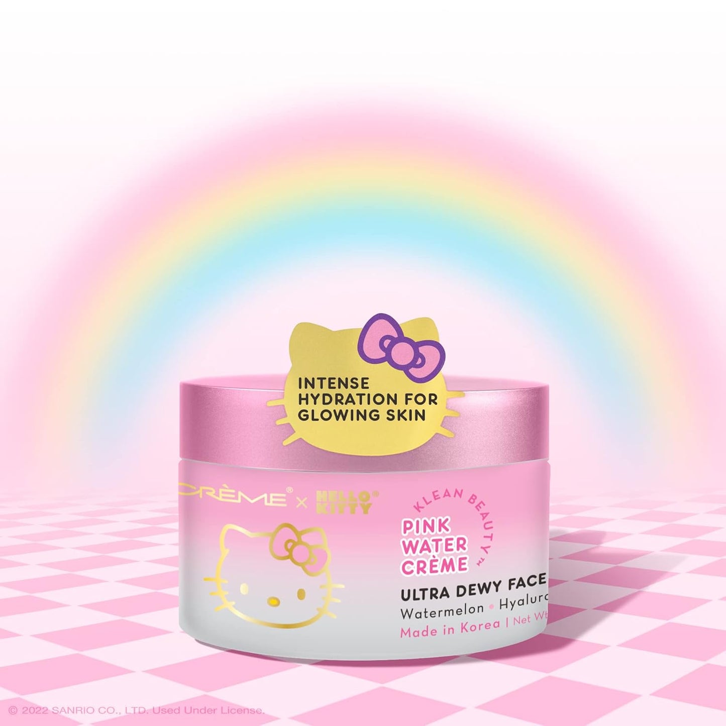 Hello Kitty Pink Water Crème - Hydrating Klean Beauty Moisturizer | 250ml (6.5 Fl Oz)