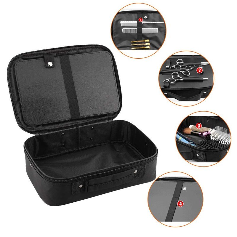 Hairdressing Tools Storage Carrying Case, Professional Multi-functional Hair Stylist Hairdresser Designer Session Bag Beauty Cosmetics Toiletry Organizer Holder Hairdressing