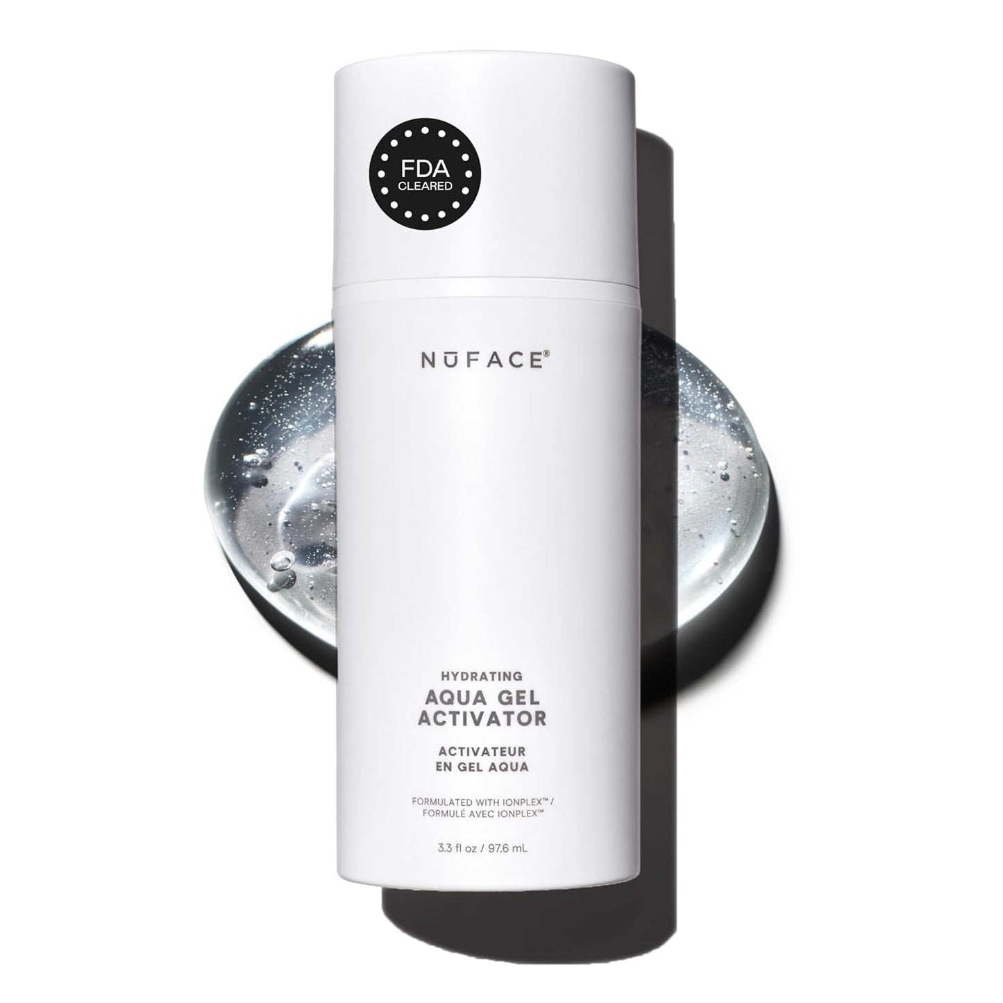 NuFACE IonPlex Aqua Gel Activator - Microcurrent Facial Conductive Gel with Hyaluronic Acid | 3.3 oz for 24-Hour Hydration