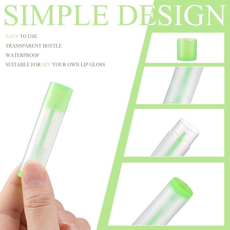 Sumind 300 Pcs Lip Balm Tubes Empty Plastic Lip Gloss Balm Containers Twist-up Empty Lipstick Tubes with Caps for DIY Homemade Lipsticks Homemade Solid Perfume, 5 ml, Colorful, BPA Free & Leak Free