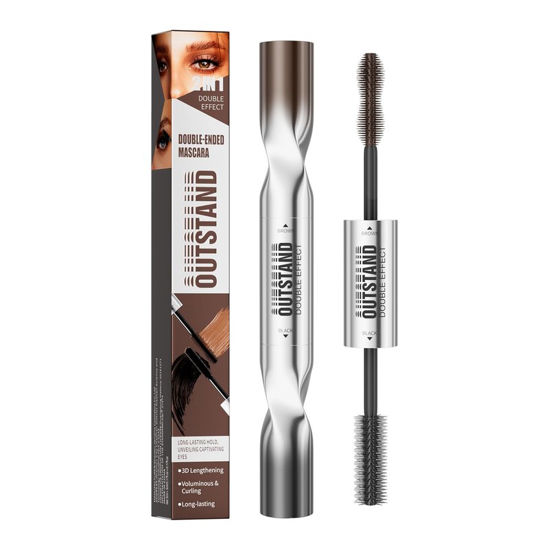 Women's Tubing Mascara, 2-in-1 Black & Brown Double-Ended, Volumizing and Lengthening, Waterproof, No Smudge, Hypoallergenic & Easy Removal