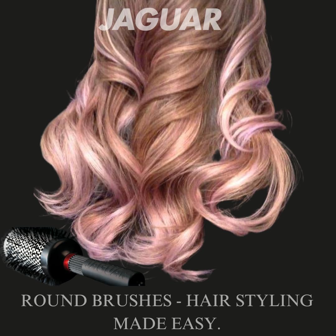 Jaguar T370 Thermal Round Hairbrush 53mm – Boar & Nylon Bristle Blow-Dry Brush for Volume, Smooth Blowouts & Curl – Heat-Retaining Barrel for Fast Styling – Professional Brush for Long Hair