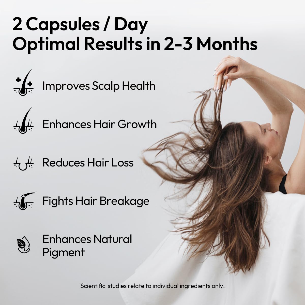 BIGVITA Hair Growth Supplement – Fast Hair Regrowth for Thicker, Fuller Hair | AnaGain™ Nu, Biotin, Black Sesame Extract | Hair Loss Support for Women & Men | Vegan, Gluten-Free – 1 Month Supply