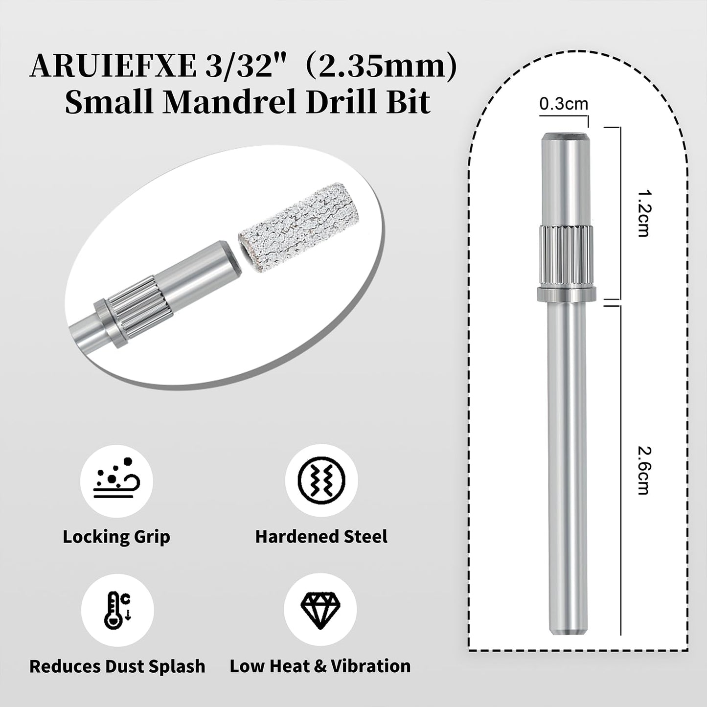 Aruiefxe 240Pcs Nail Drill Bits, 80 Grits Sanding Bands For Nail Drill with 3.1mm Mandrel Bits, Mini Sanding Bands for Acrylic Nails Gel Manicures and Pedicures (White)