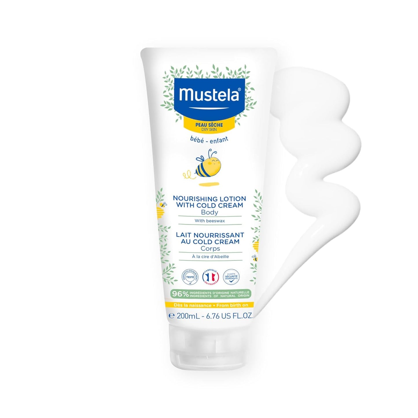 Mustela Baby Nourishing Lotion - Daily Moisturizer for Dry Skin with Avocado & Cold Cream | 6.76 fl. oz.