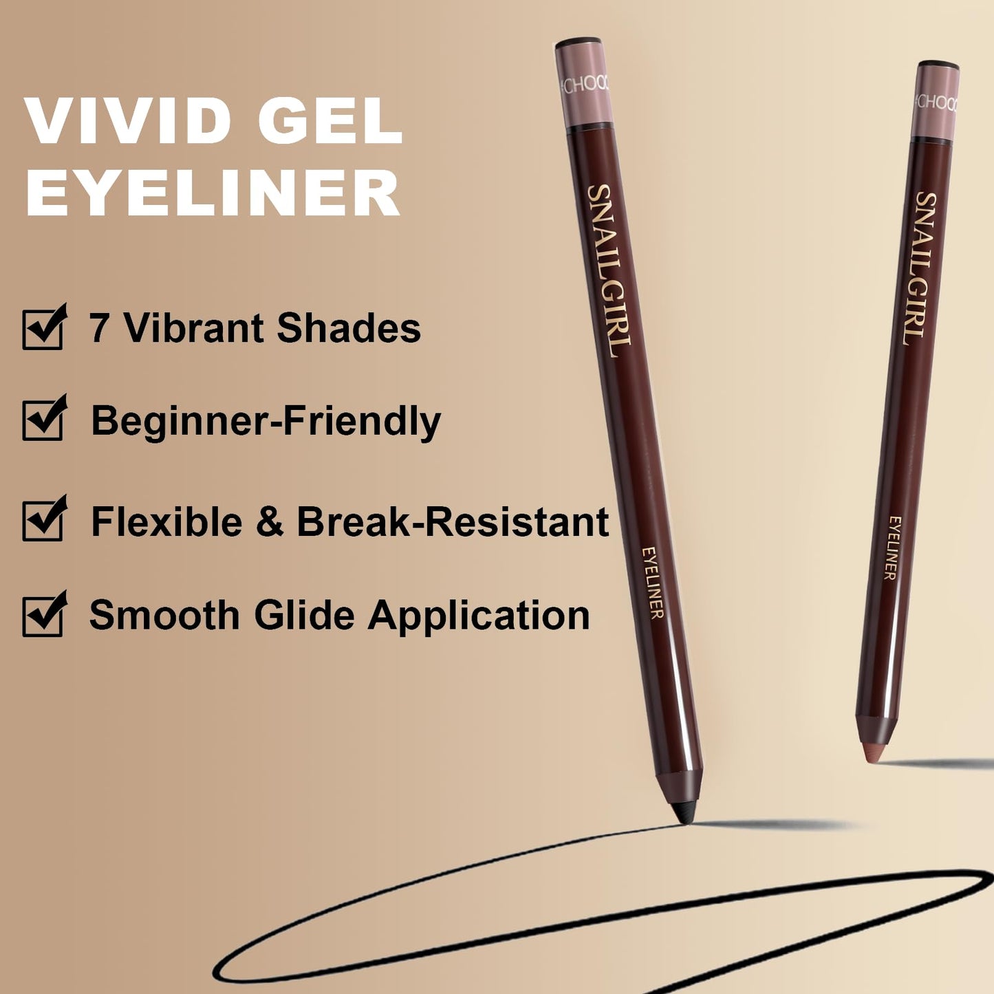 Okerker Graphite Gel Eyeliner Pencil, Waterproof Smudge-proof Long Lasting Graphite Eye Liner, High-Pigmented Smooth Creamy Formula for Mature Women, Eyes Makeup Pen with Sharpener