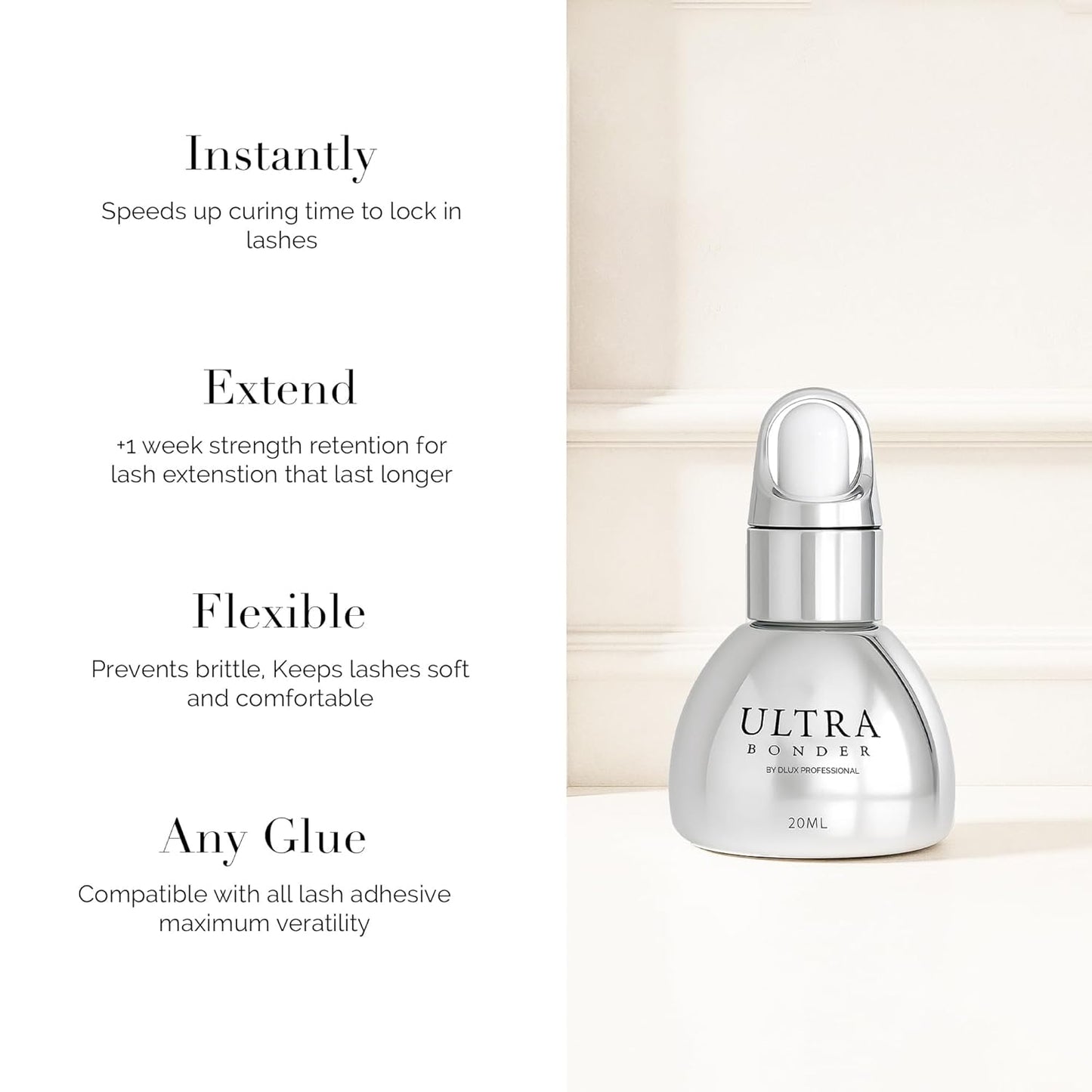 Ultra Lash Bonder - Eyelash Extension Sealant for Stronger Retention | Fast-Drying, Reduces Fumes & Irritation