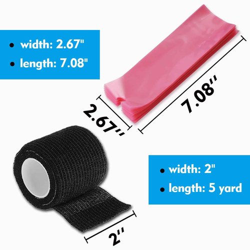 Large Pen Machine Covers with Grip Tapes - Rayyl 400pcs Tattoo Pen Covers and 6pcs Tattoo Grip Tape Tattoo Machine Bags Tattoo Pen Sleeves Combination Tattoo Supplies