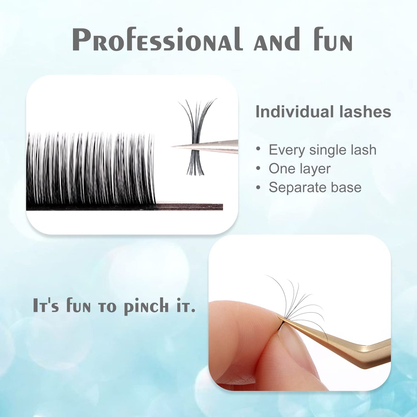 DF Lash Extension Volume Lash Extensions 0.05 CC Curl 11mm Individual Lash Extensions Classic Eyelash Extensions Soft Matte Black Single Lashes Professional Salon Use