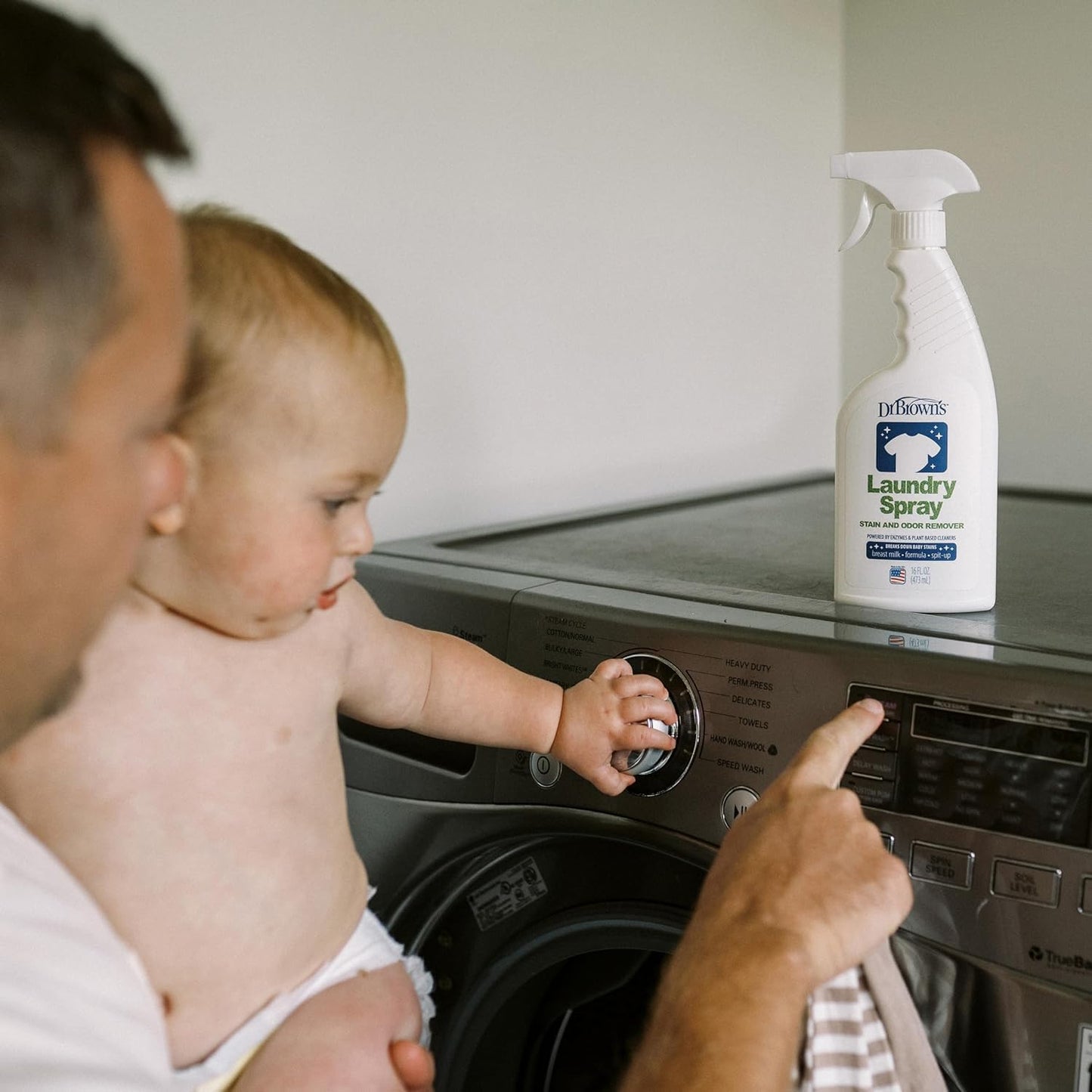 Dr. Brown's Laundry Spray Stain and Odor Remover for Baby Clothes, Hypoallergenic, Fragrance-Free, 16 fl oz, 1 Pack