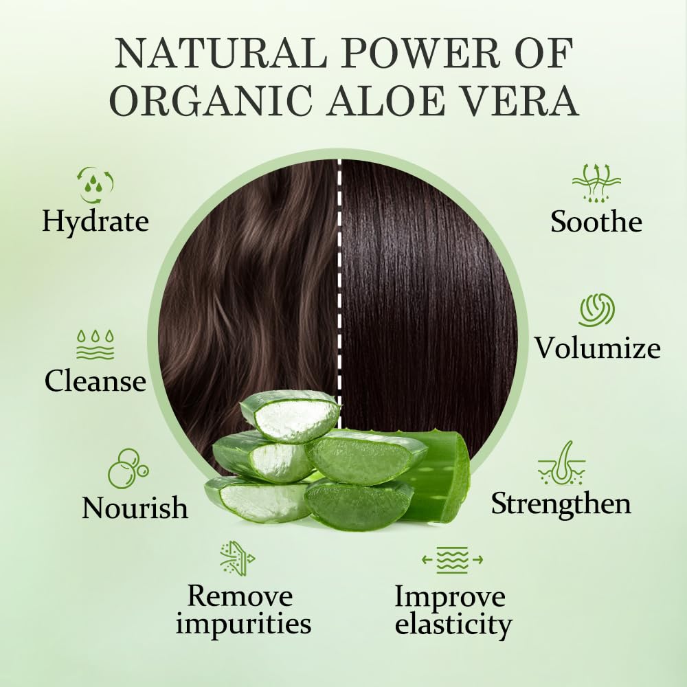 Aloderma Aloe Nourishing Shampoo, Organic Aloe Vera for Damaged Hair, 16 oz