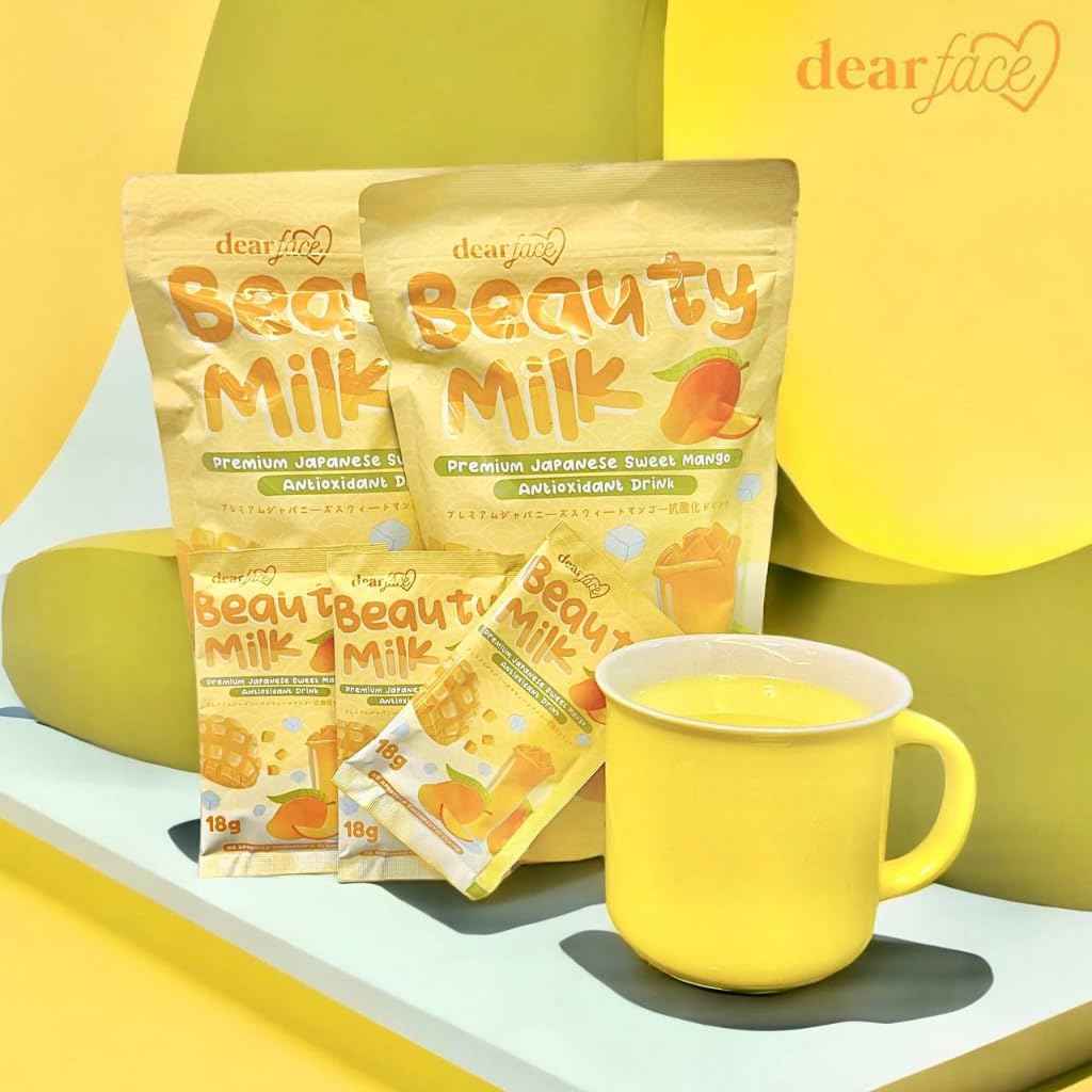 Dear Face Beauty Milk Premium Japanese Sweet Mango Antioxidant Drink 180g - 10 sachet