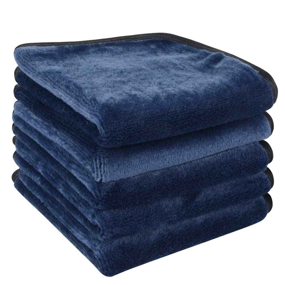 VIVOTE Microfiber Makeup Remover Cloths Reusable Face Towel Soft Facial and Skin Care Wash Cloth 12Inch X 12Inch (6 pack,Navy Blue)