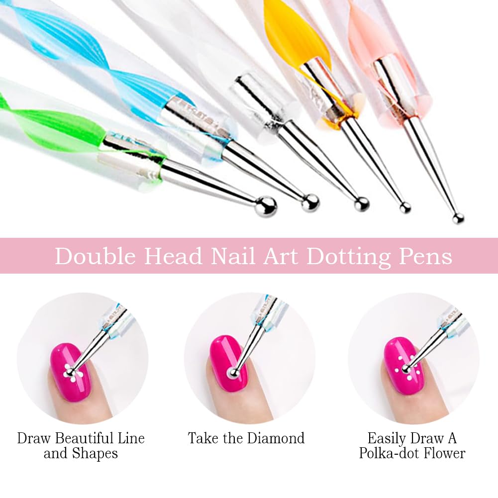Nail Art Tools, Nail Brush, 15 PCS Nail Art Brushes, Resin Nail Art Palette,5 PCS Nail Dotting Tool,2 Sets Nail Stand,Nail Tools, Nail Design Tools for Nail Art DIY
