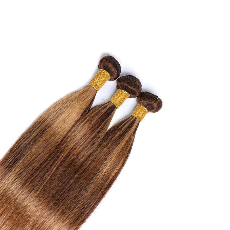 Blonde Ombre Human Hair Bundles - Straight Brazilian Hair Extensions | 8-12 Inch Double Weft