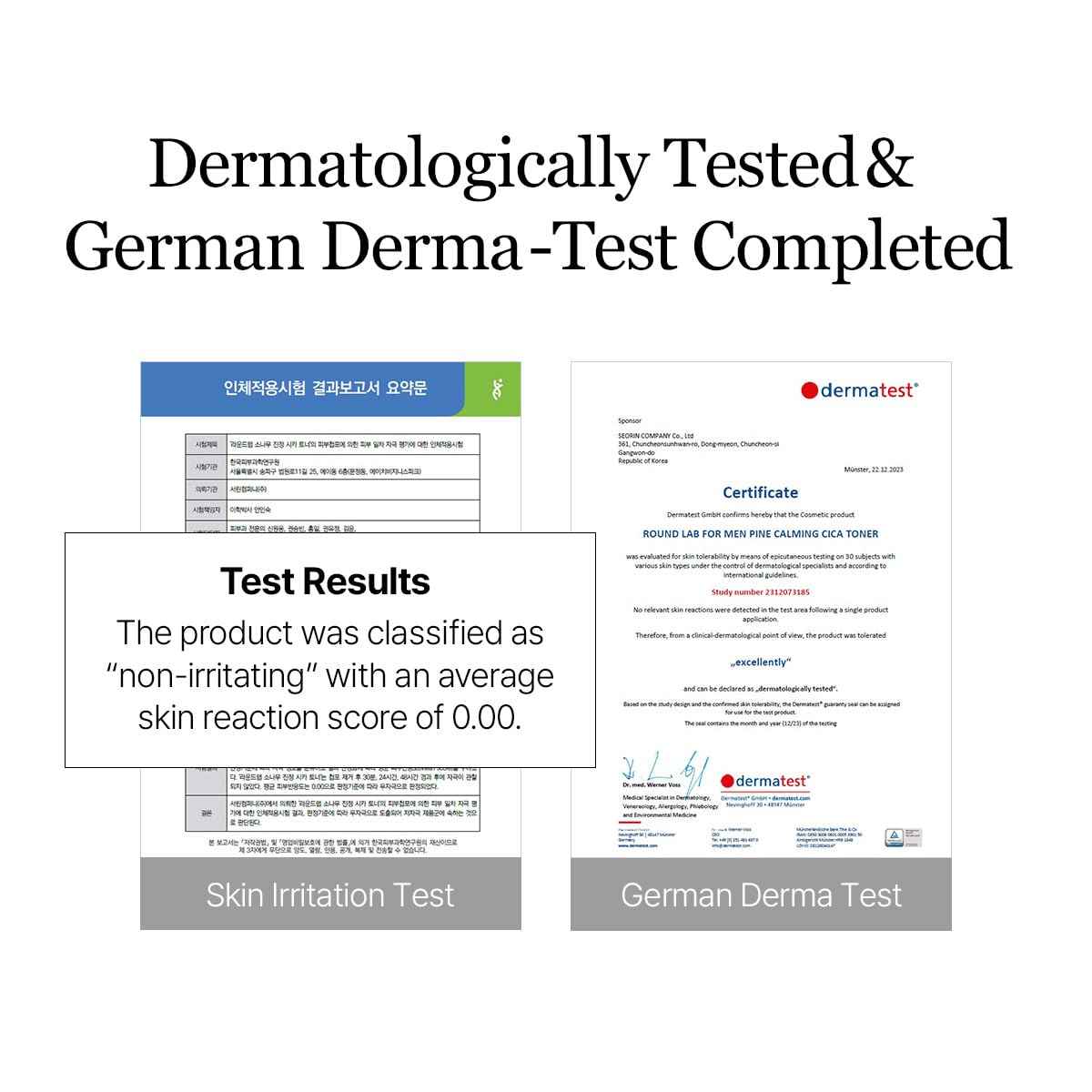 ROUND LAB Pine Calming CICA Toner 8.45 Fl Oz, Low-Acidic Hydrating Toner for Face with Pine CICA, BHA + LHA, and Hyaluronic Acid for Soothing, Exfoliating, and Restoring Skin Balance, Korean Skincare