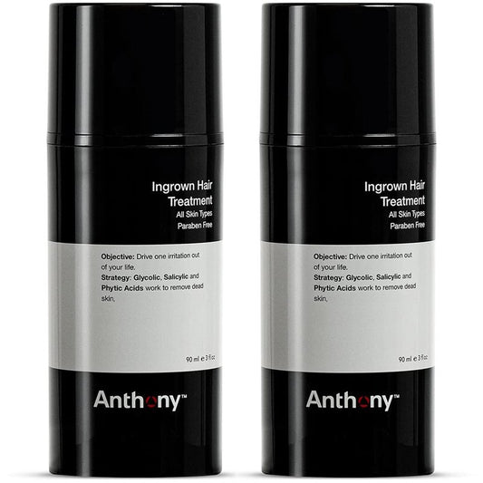 Anthony Ingrown Hair Treatment for Men (Pack of 2) – Gel Solution to Calm Down Razor Burn – Scar and Redness Eliminator, Bump Removal – 3 Fl. Oz