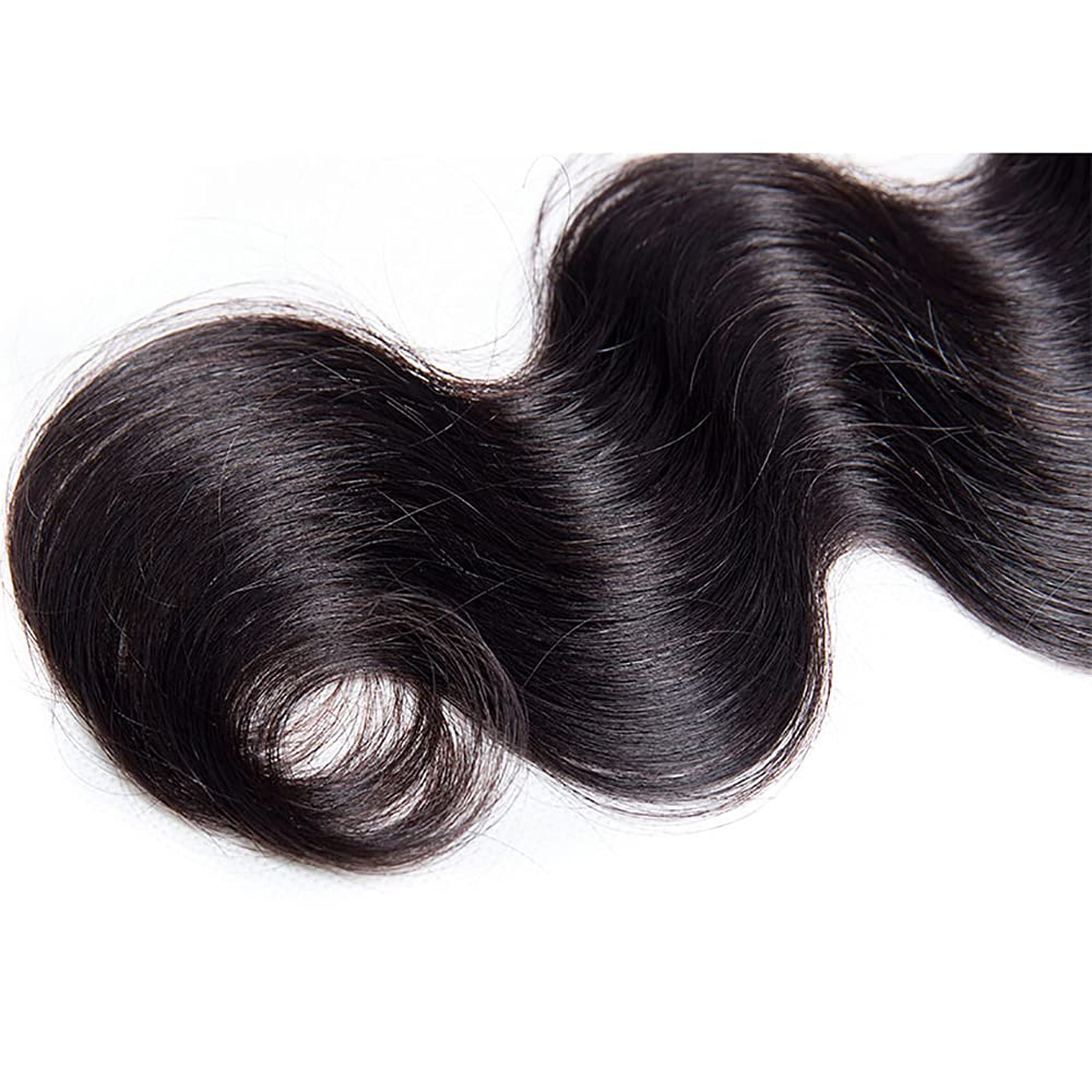 Body Wave Bundles Human Hair 22 Inch #1B Natural Black Body Wave Bundle Human Hair Extensions Unprocessed Virgin Remy Hair 1 Bundle