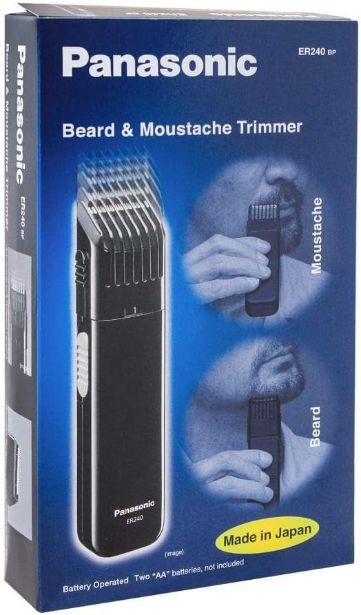 Beard & Mustache Trimmer - Panasonic ER240B for Precise Grooming | Cordless Design