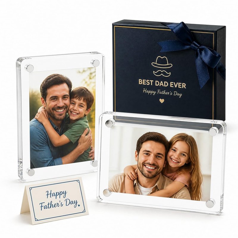 BST3CBABY 2 Pack Crystal Clear Car Visor Photo Frame for Polaroid Pictures, G-Force Magnetic Clip Holder That Won't Yellow or Slide, Personalized Car Accessory Gift