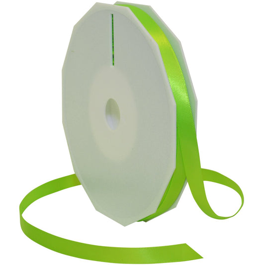 Morex Ribbon Neon Brights Satin, 3/8-inch by 50-Yard, Key Lime, Silk Ribbons for Gift Wrapping, Birthday Gifts, Satin Dress for Women, Crafts, Wedding