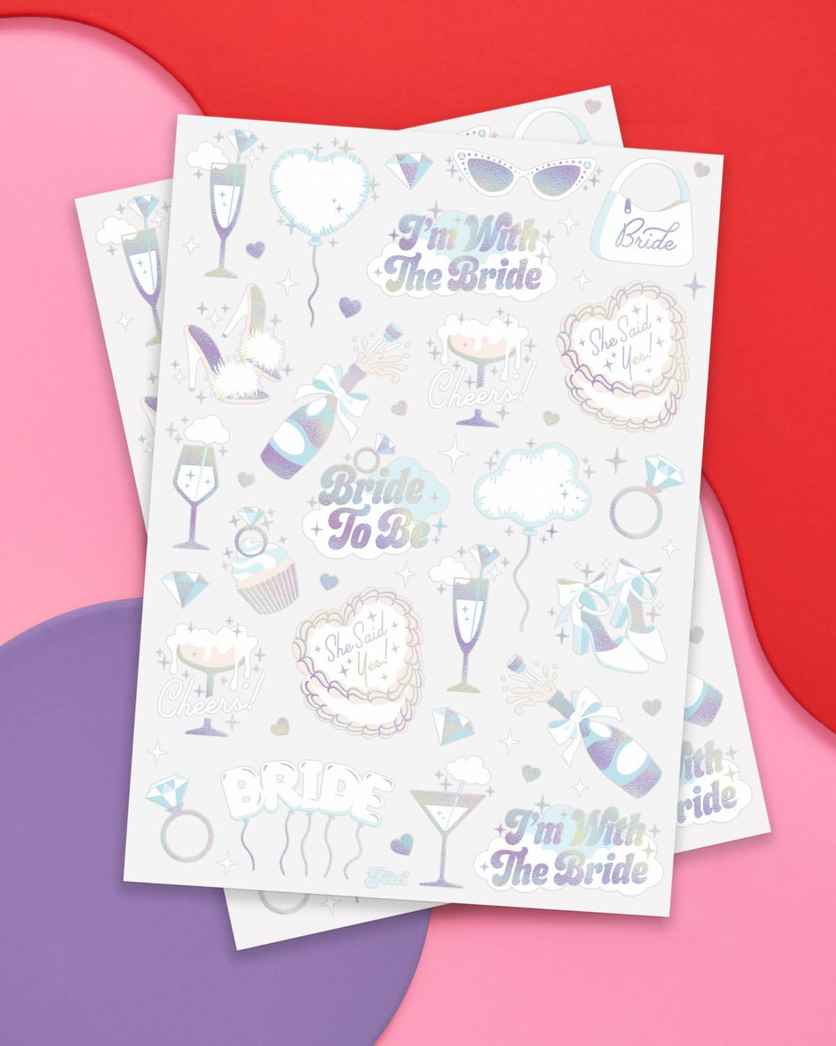 xo, Fetti Iridescent Bachelorette Temporary Tattoos - 48 Styles | Clound Nine, Bach Party Decoration, Bridesmaid Favor, White Bride To Be Accessory, Bridal Shower Supplies, Engagement Decor