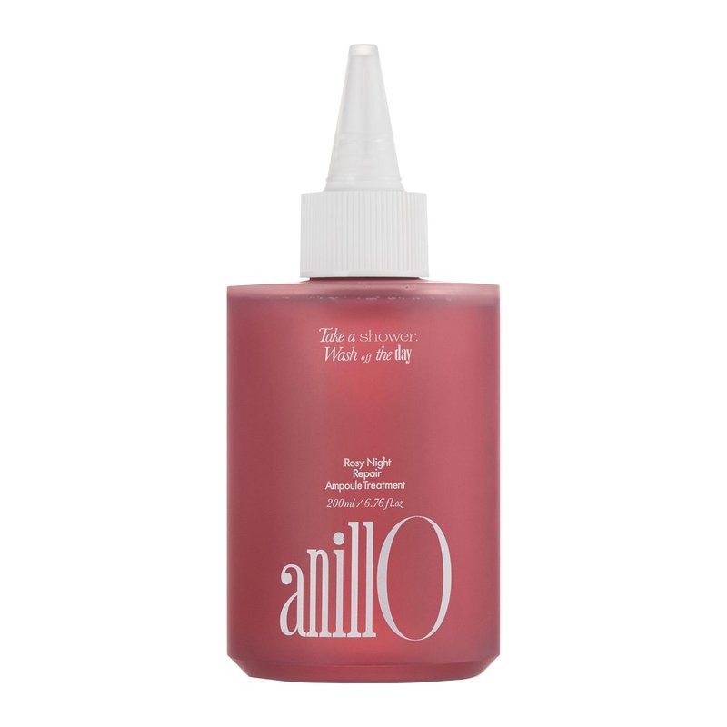ANILLO Rosy Night Hair Ampoule Treatment for Damaged Hair – Water-to-Cream Repair Formula with Peptides & Amino Acids – Frizz Control, Color Safe, Silicone-Free, Floral Musk Scent – 6.76 fl oz