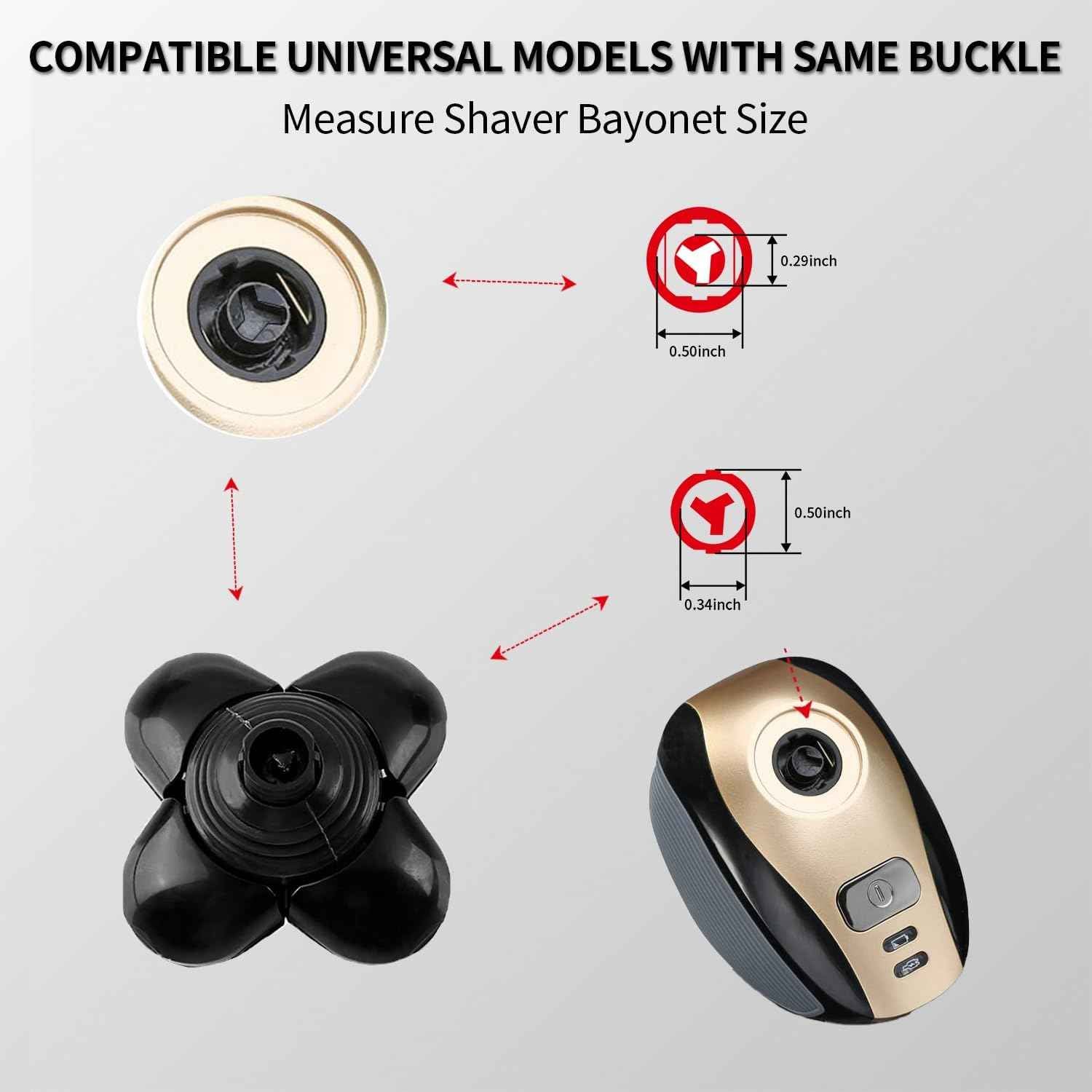 3PCS Head Shaver for freebird replacement blades, 5 Cutter Floating Head Waterproof Stainless Steel Blade for Bald Men Women Grooming, Head and Face Electric (Silver × 3)