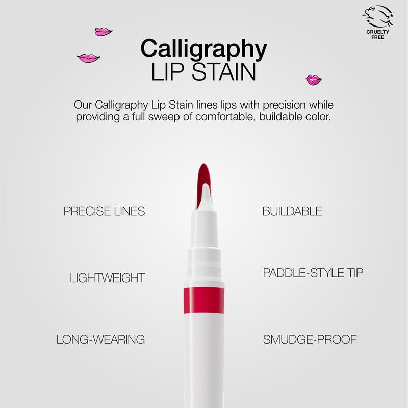 stila Calligraphy Lip Stain | Long-Lasting Tint, Moisturizing, Transfer-Proof, Lightweight, Sheer Buildable Color, Fades to a Natural Wash of Color | Michelle, 22 Fl. Oz.
