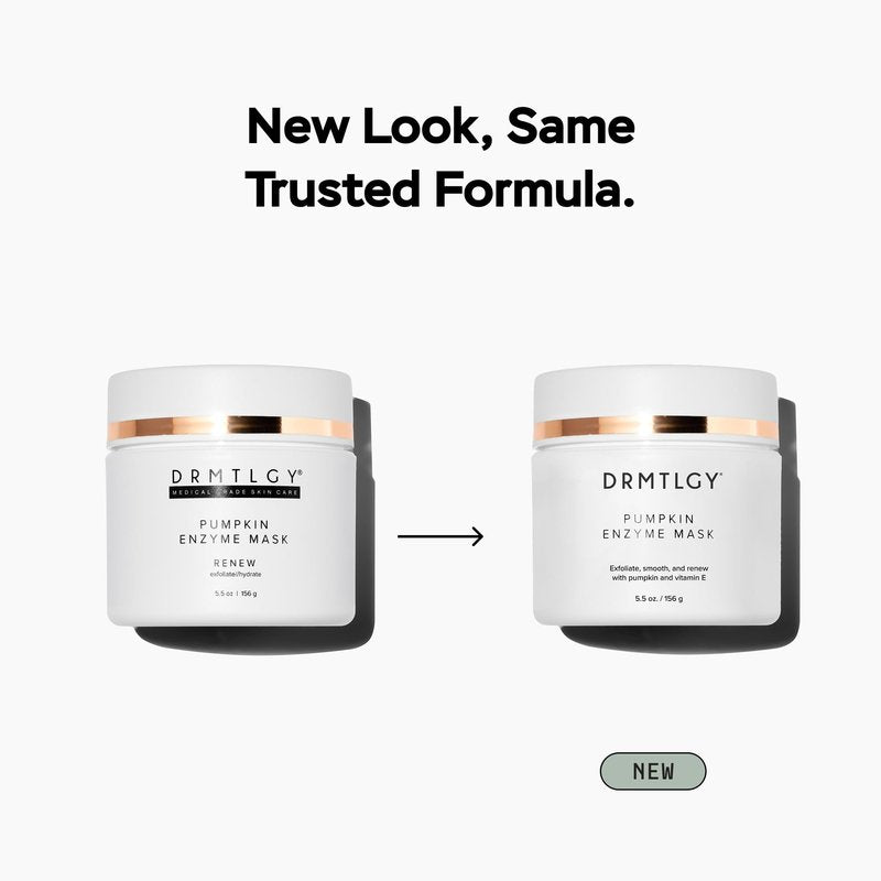 DRMTLGY Pumpkin Enzyme Face Mask with Jojoba Beads. Gentle Exfoliating Pumpkin Facial Mask for Dullness, Uneven Skin Tone, Fine Lines and Wrinkles. 5.5 oz