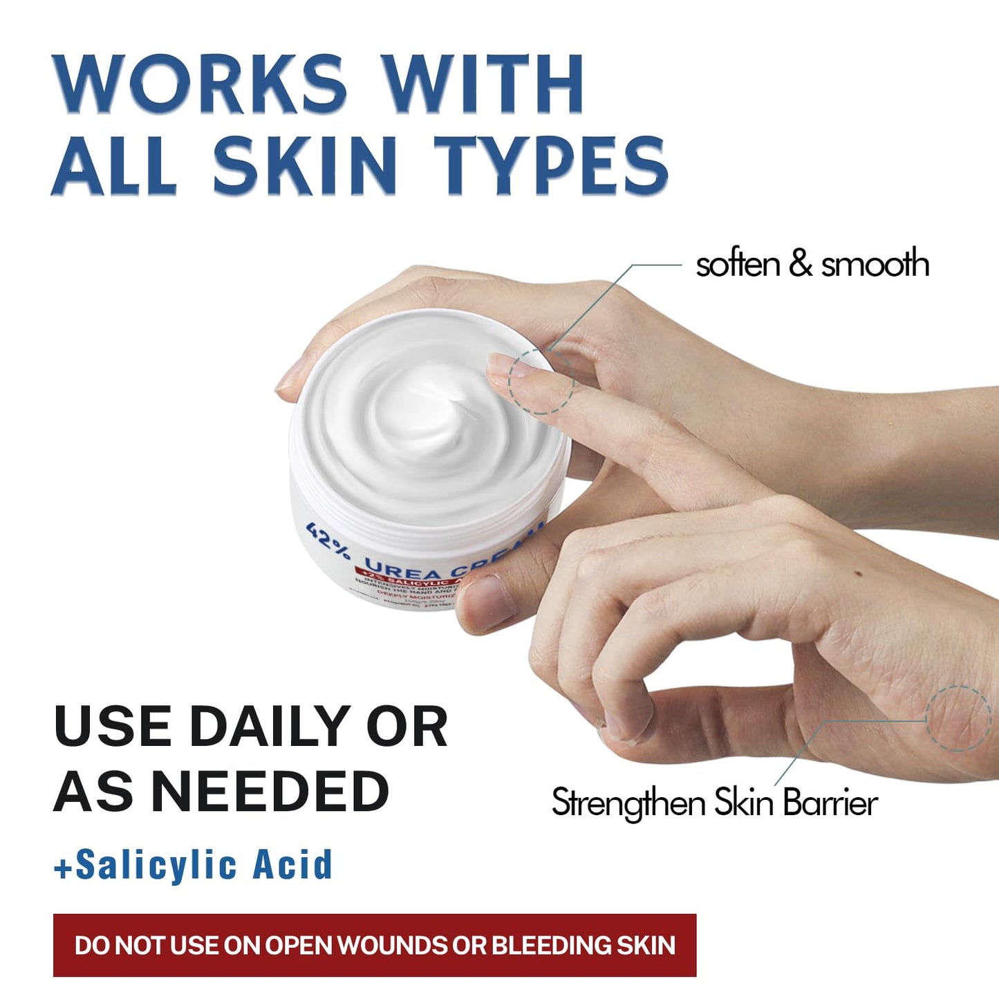 OUKEYA 42% Urea Cream to Soften & Smooth Dry, Rough Skin 5.29 oz, 2 Pack