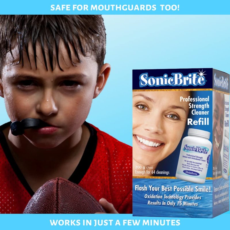 SonicBrite: High Intensity Dental Cleaning Powder — Freshen Your Dentures, Retainers, Night Guards and Aligners — Powerful Formula Removes Stains, & Plaque