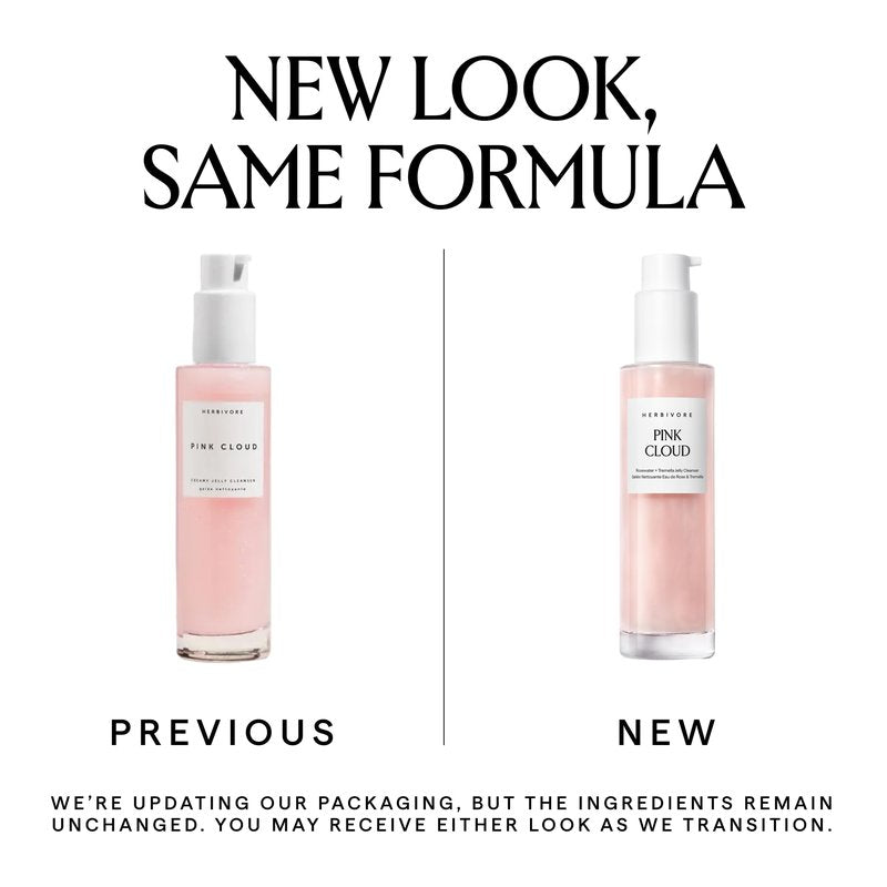 HERBIVORE Pink Cloud Creamy Jelly Cleanser | Hydrating Face Wash with Rosewater, Squalane + Tremella Mushroom, Gently Cleanses + Removes Makeup, Vegan, Plant-Based, Cruelty-Free 100 mL / 3.4 oz