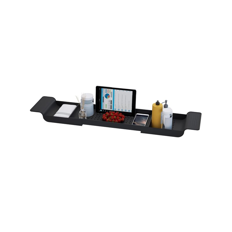 Adjustable Bathtub Tray for Relaxation – Expandable Bath Caddy with Divided Storage, Slip-Resistant Design, Holds Books, Tablets, Wine & Spa Essentials – Waterproof & Durable Plastic