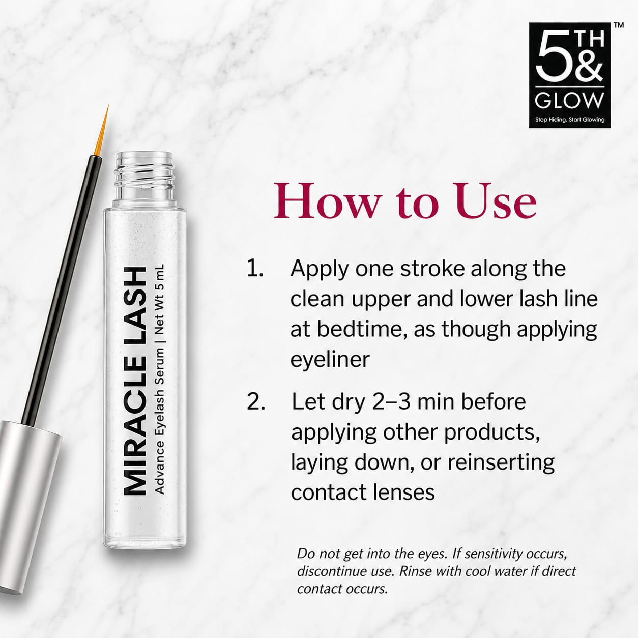 Miracle Lash - Serum for Eyelash Growth - Lash Enhancing Serum to Nourish, Hydrate & Strengthen Lashes – Helps Brittle, Damaged Lashes Look Thicker, Fuller & Longer – Gentle Formula