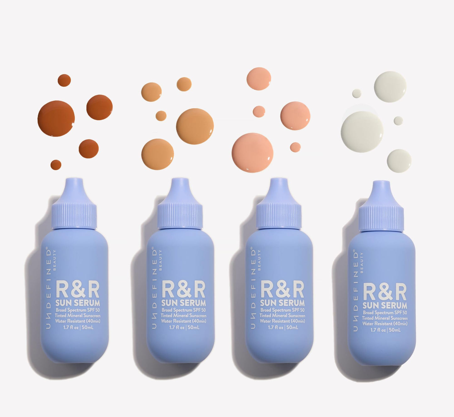 Undefined R&R Sun Serum SPF 50 PA++++ Mineral Sunscreen with Niacinamide, Water Resistant Broad Spectrum Protection & Blue Light Defense (Light Tint)