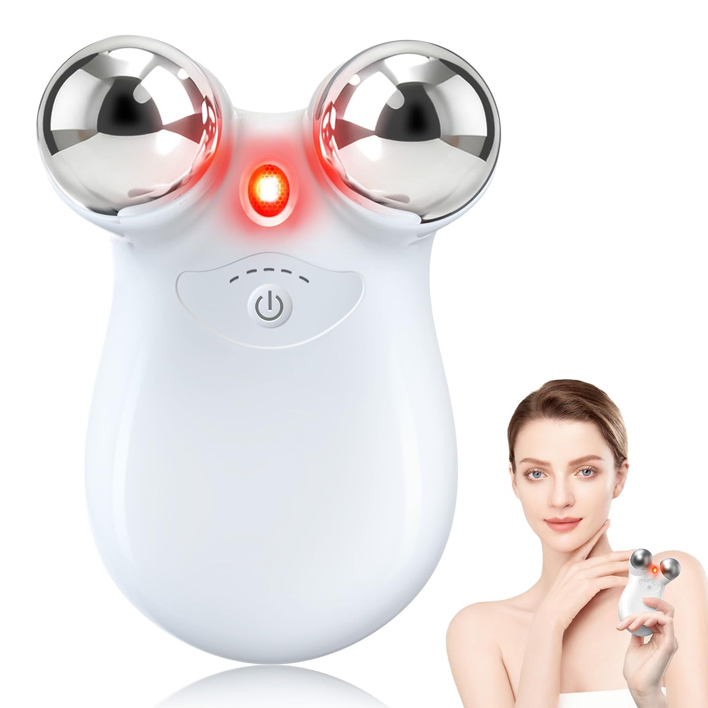 2-in-1 Red Light Microcurrent Facial Device | Enhances Lifting & Firming Capabilities | Reduces Wrinkles and Puffiness | Smart Photon Micro-Current Device, Model:EP-300