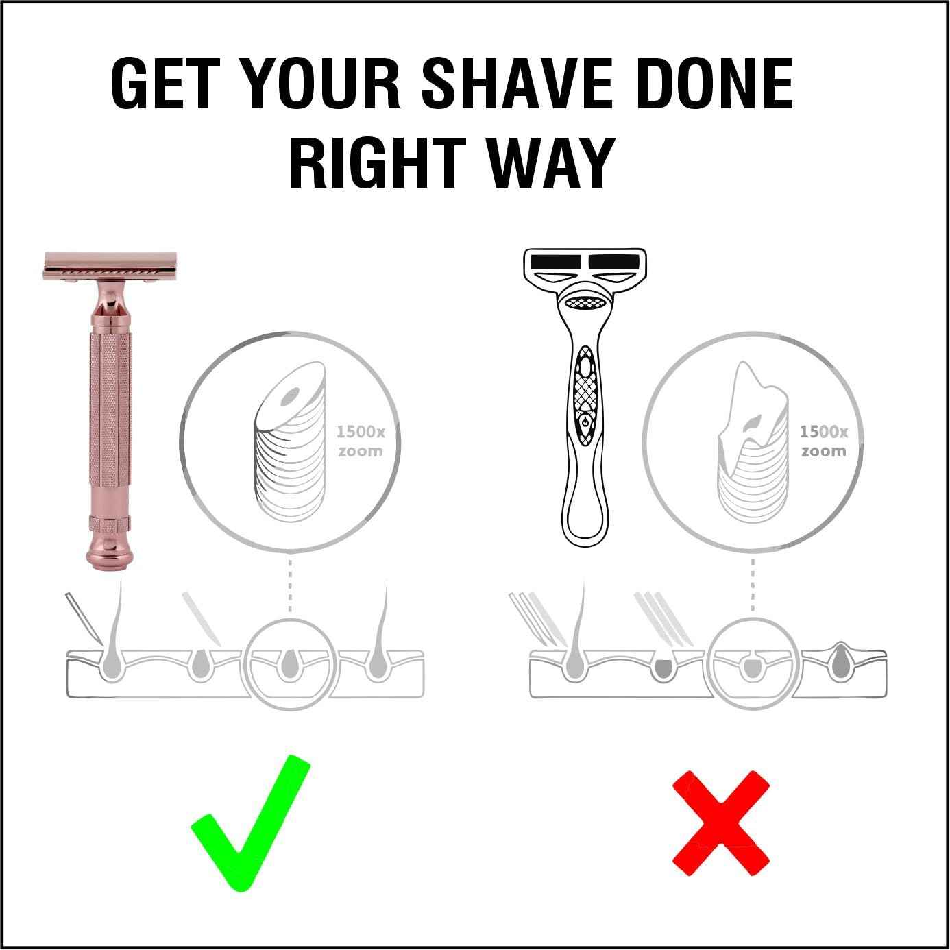 Pearl Shaving Double Edge Close Comb Safety Razor - Reusable Eco Friendly Metal Razor | Premium DE Men's Safety Razor