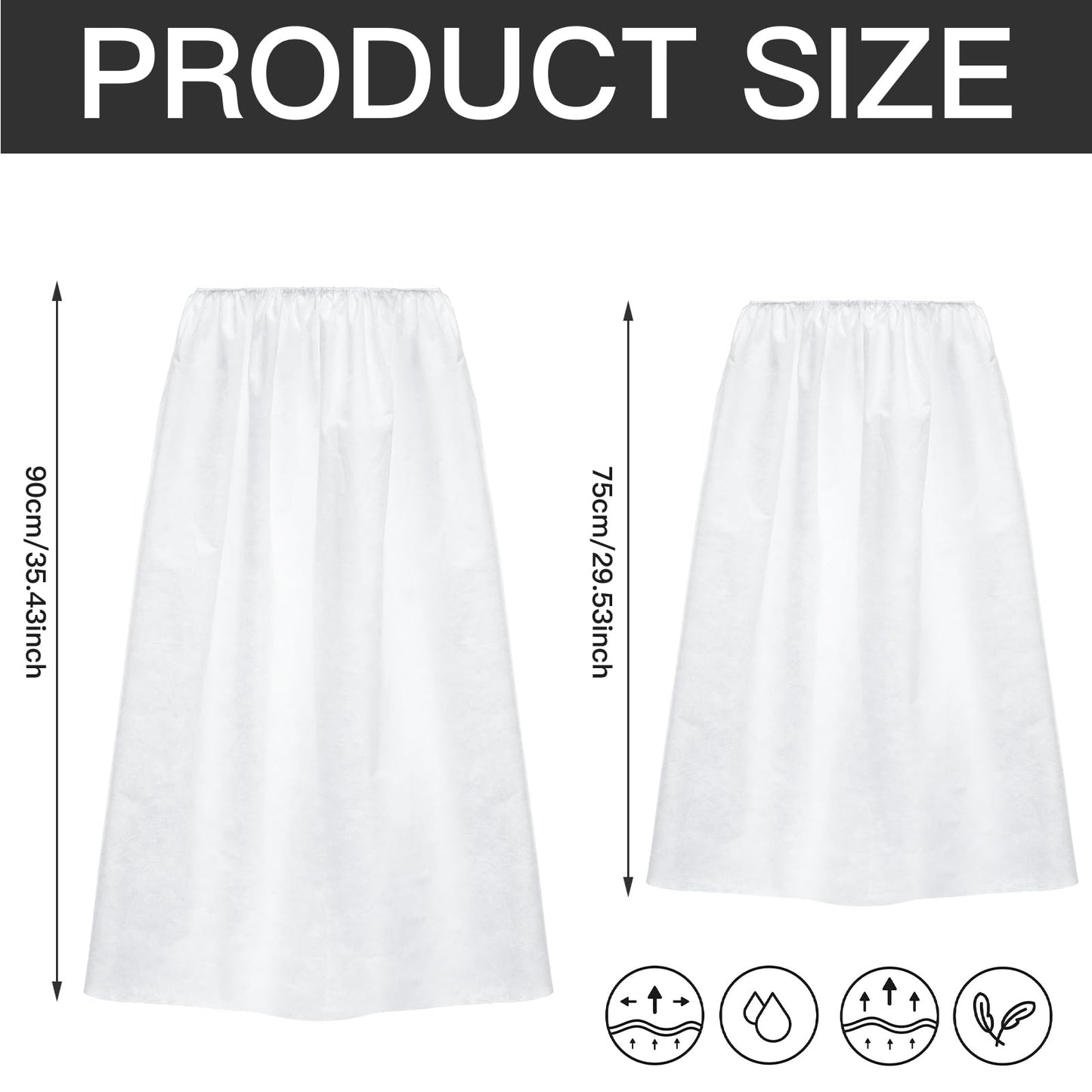 Janmercy 16 Pcs Disposable Spa Wraps for Women with Adjustable Closure Non Woven Towel Sweat Steaming Salon Bathrobe(White)