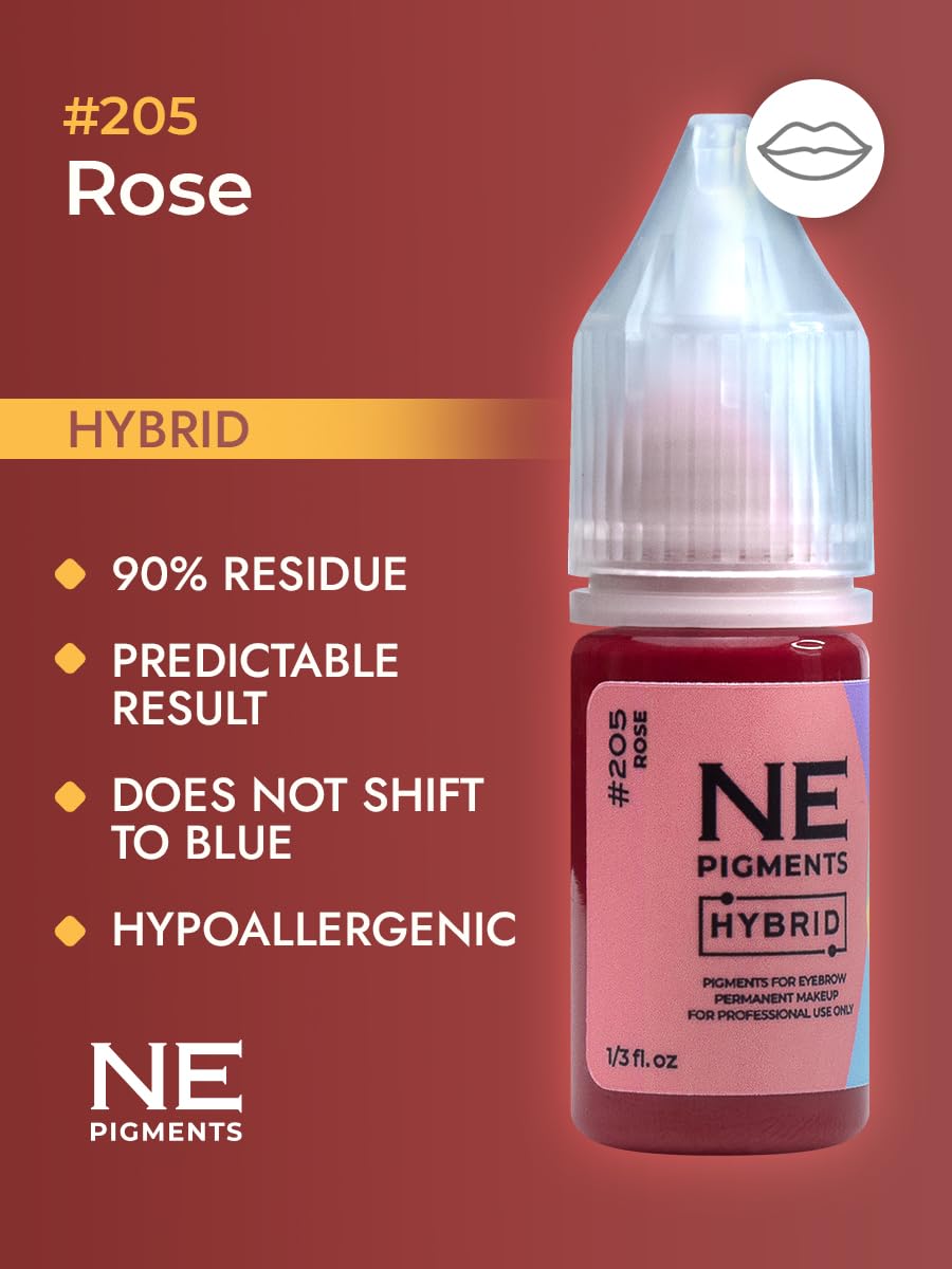 NE PIGMENTS #205 Rose - By Elena Nechaeva - Lip Pigment - Permanent Makeup - Professional Tattoo Ink