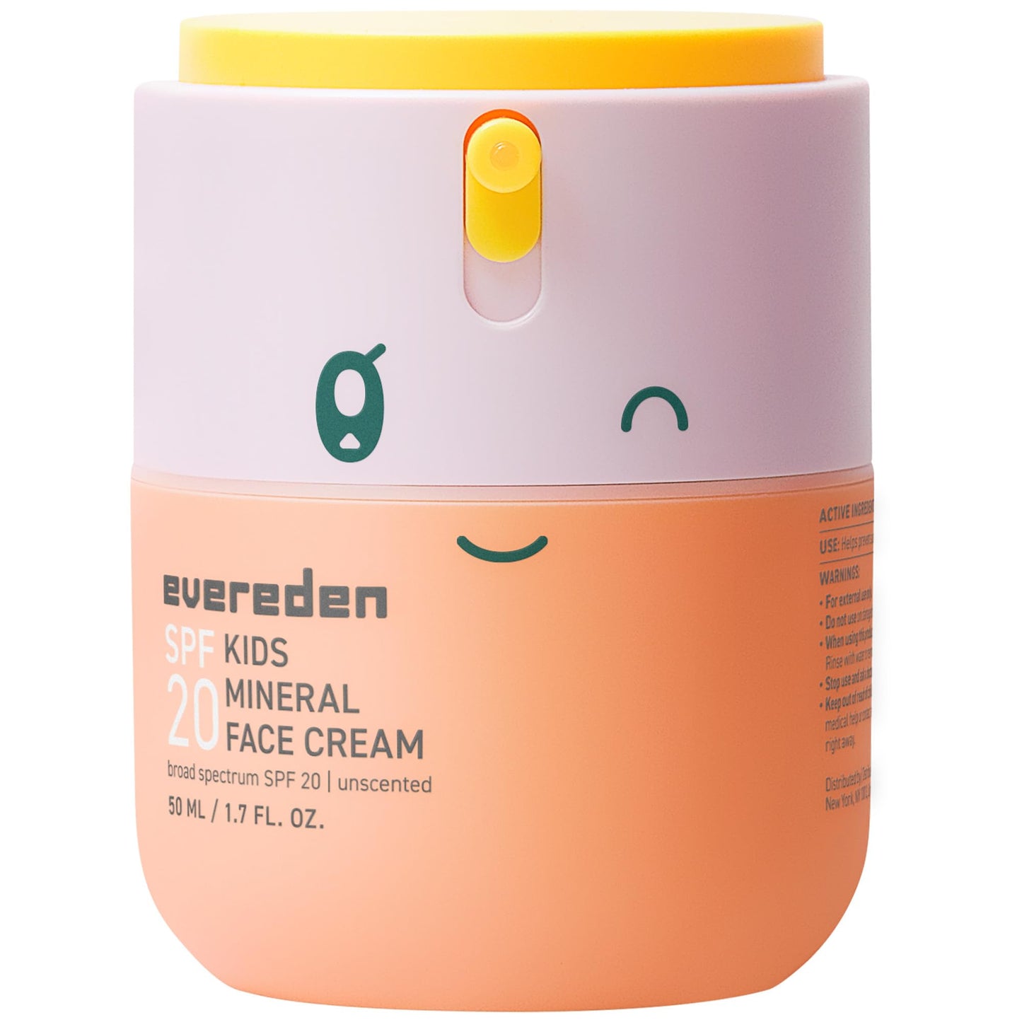 Evereden Kids Mineral Face Cream SPF 20, Dermatologist-Tested, Zinc Oxide