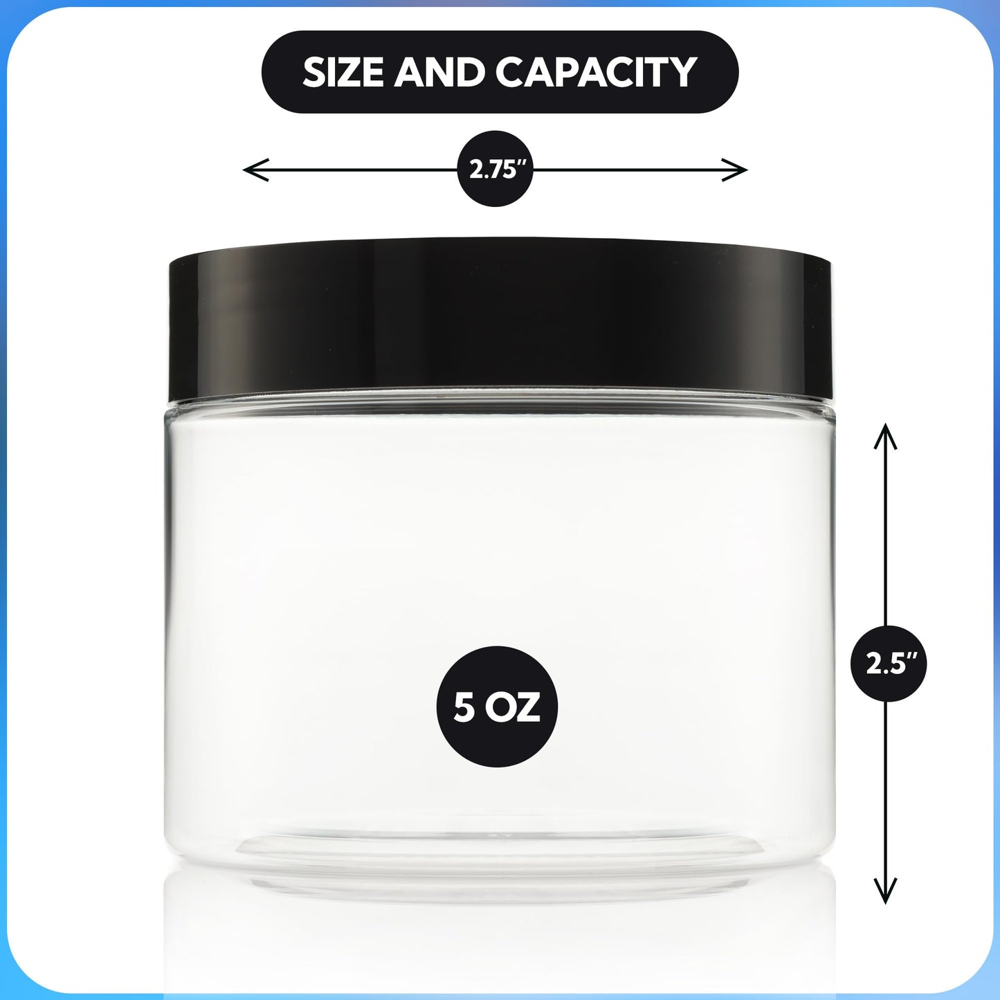 Small Plastic Containers With Leads - 5 OZ Small Jars with Lids - 24 Pack - Great as Travel Containers for Creams, Cosmetic - Leak Free