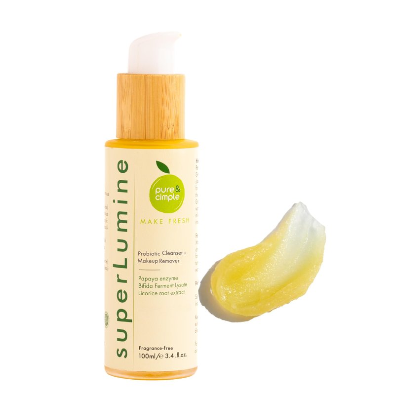 superLumine Balm-to-Milk Probiotic Cleanser & Makeup Remover – Melts Waterproof Makeup & SPF • Brightens with Papaya & Licorice • Fragrance-Free • Barrier Support for Dry Sensitive Skin – 100ml